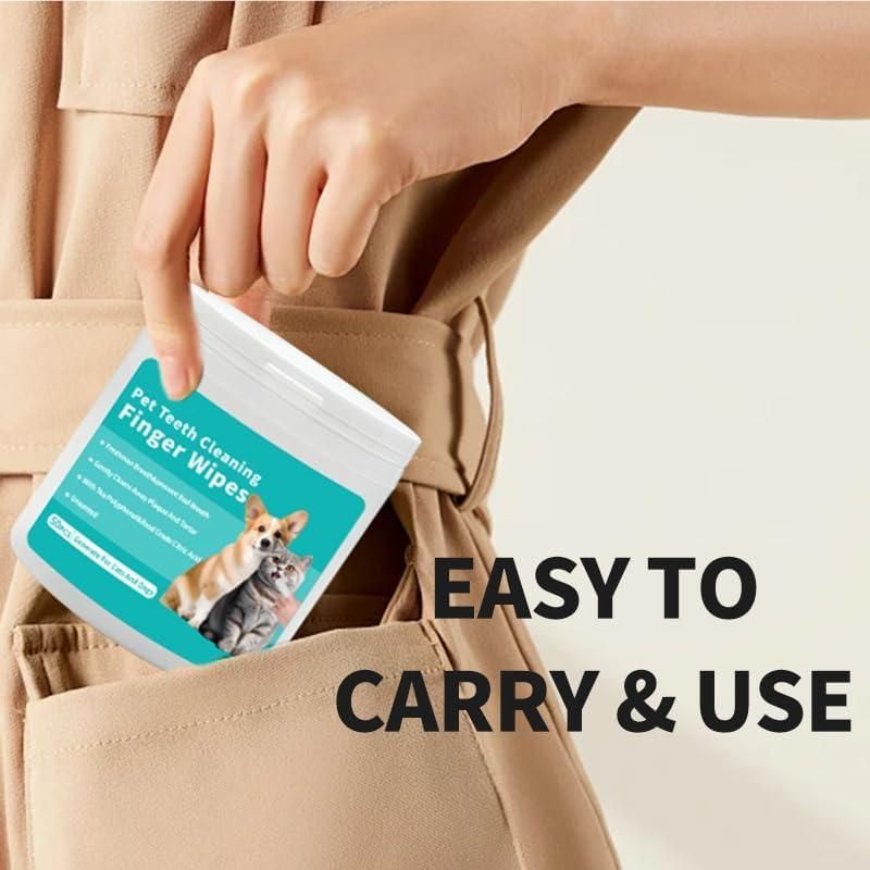 Disposable Dental Finger Wipes For Pets - 50 wipes