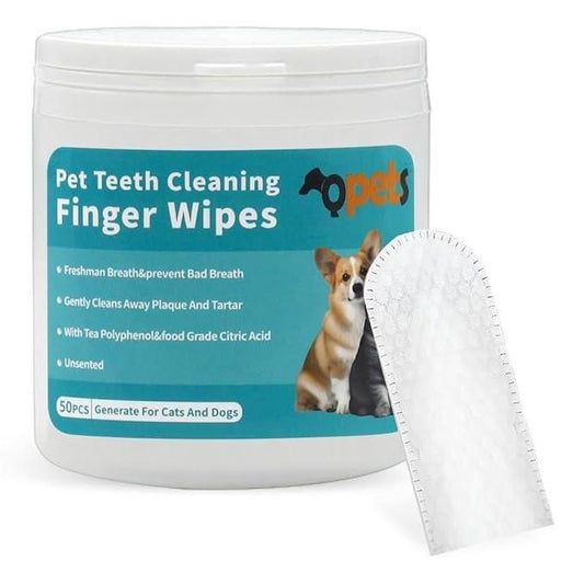 Disposable Dental Finger Wipes For Pets - 50 wipes