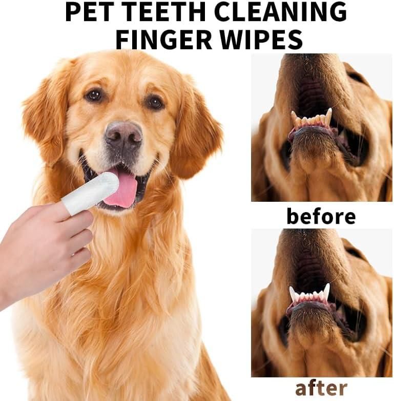Disposable Dental Finger Wipes For Pets - 50 wipes